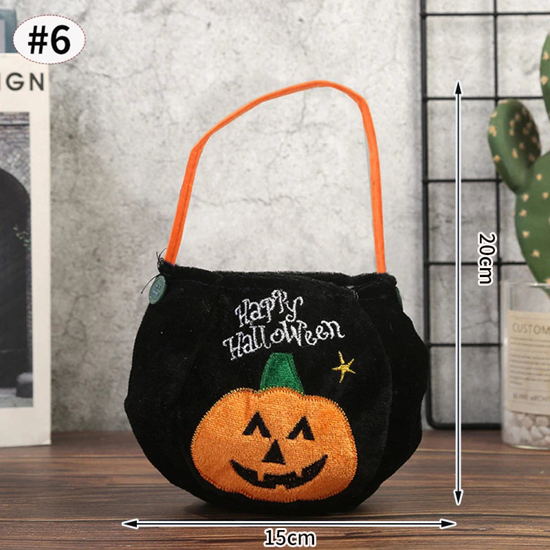Halloween Candy Tote Bags Felt Spooky Pumpkin