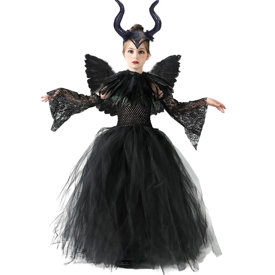 Maleficent-Inspired Horned Sorceress – Kids’ Halloween Costume