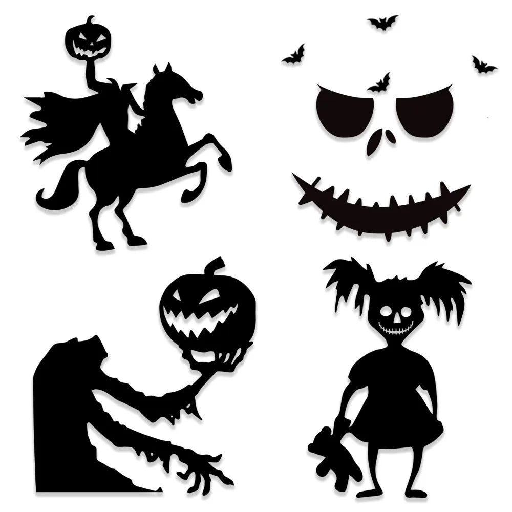 Halloween Window & Door Stickers – Ghosts, Pumpkins & Skeleton Hands