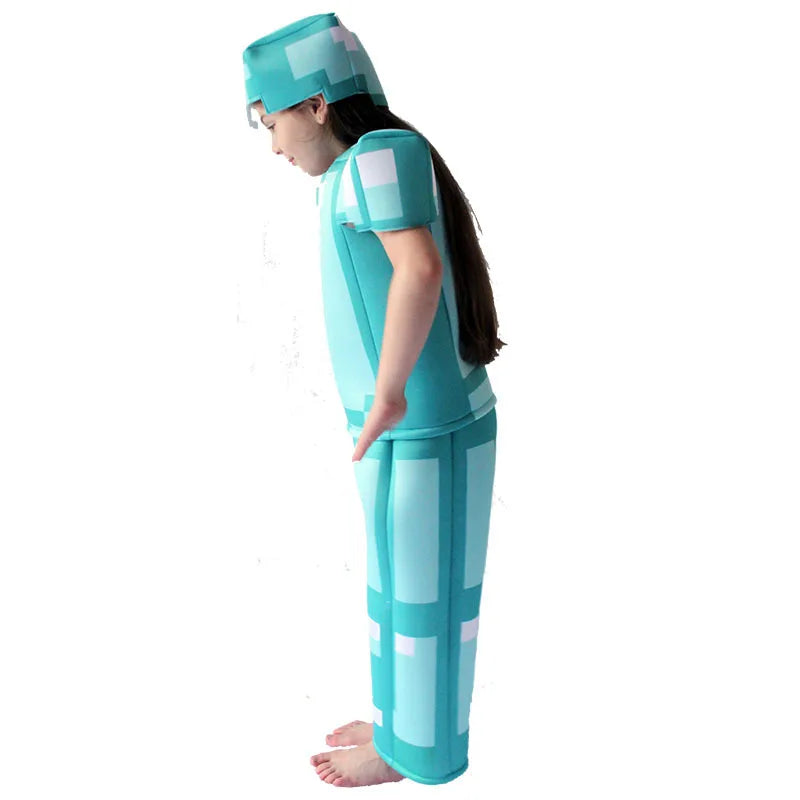 Blue Pixel Hero Armor Set – Kids’ Halloween Costume
