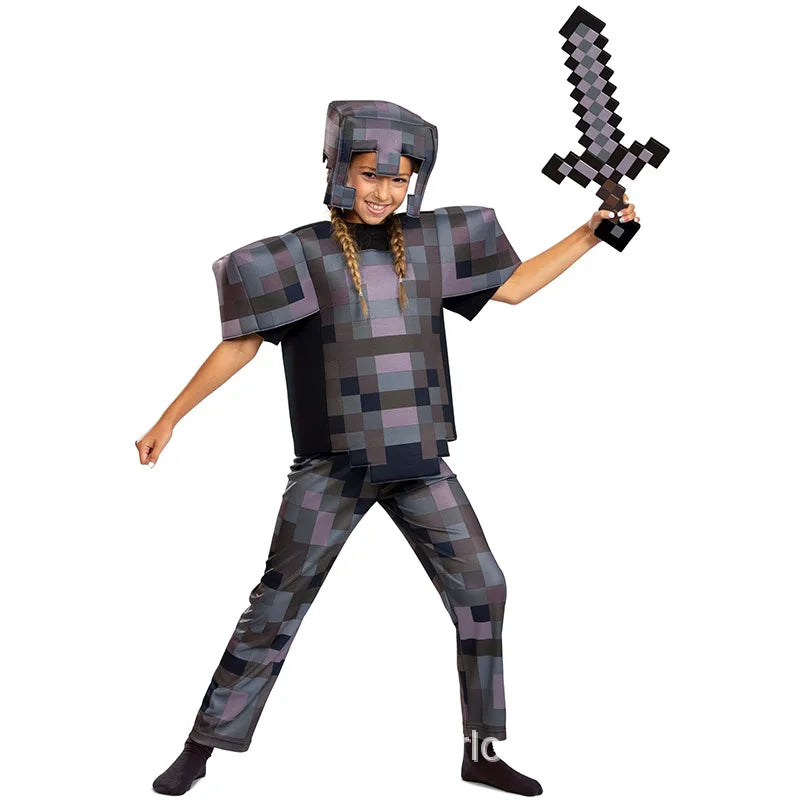 Blue Pixel Hero Armor Set – Kids’ Halloween Costume
