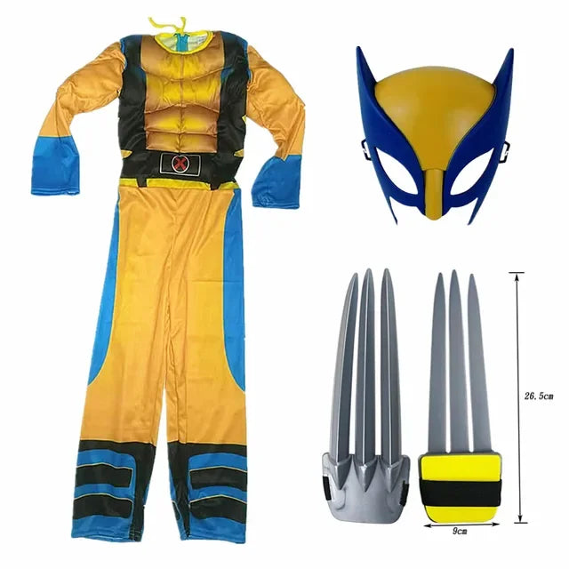 Wolverine Costume – Kids’ Superhero Jumpsuit & Mask