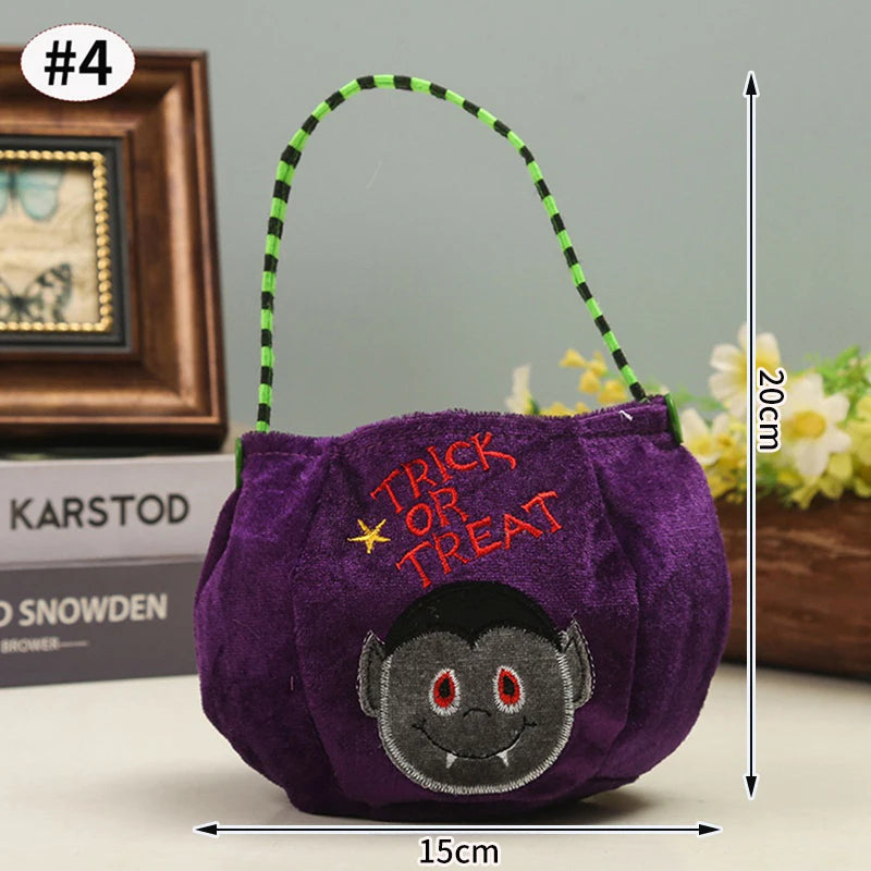 Halloween Candy Tote Bags Felt Spooky Pumpkin