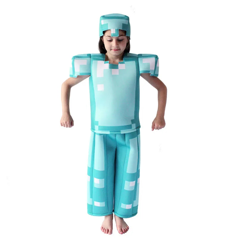 Blue Pixel Hero Armor Set – Kids’ Halloween Costume