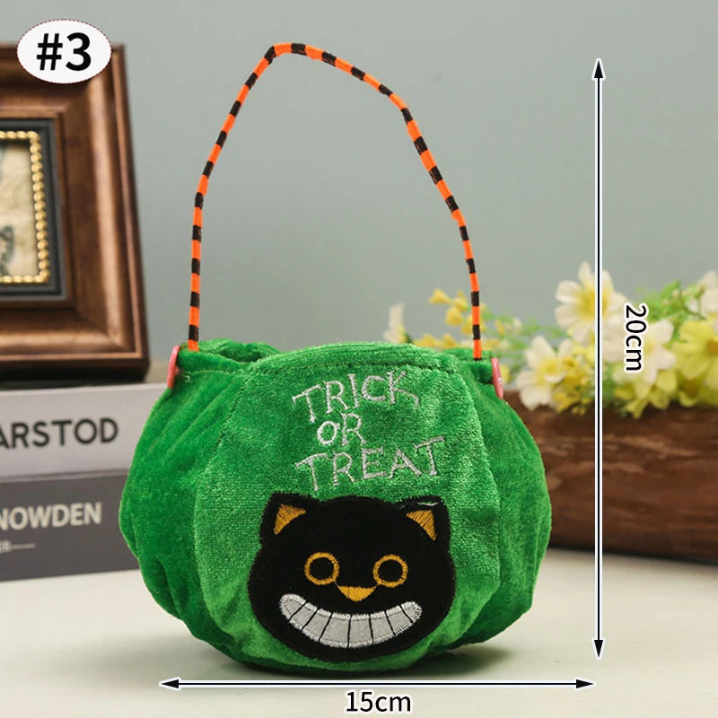 Halloween Candy Tote Bags Felt Spooky Pumpkin
