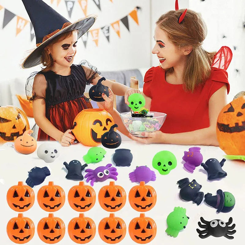 10pcs Happy Halloween Pumpkin Candy Biscuit Gift Box