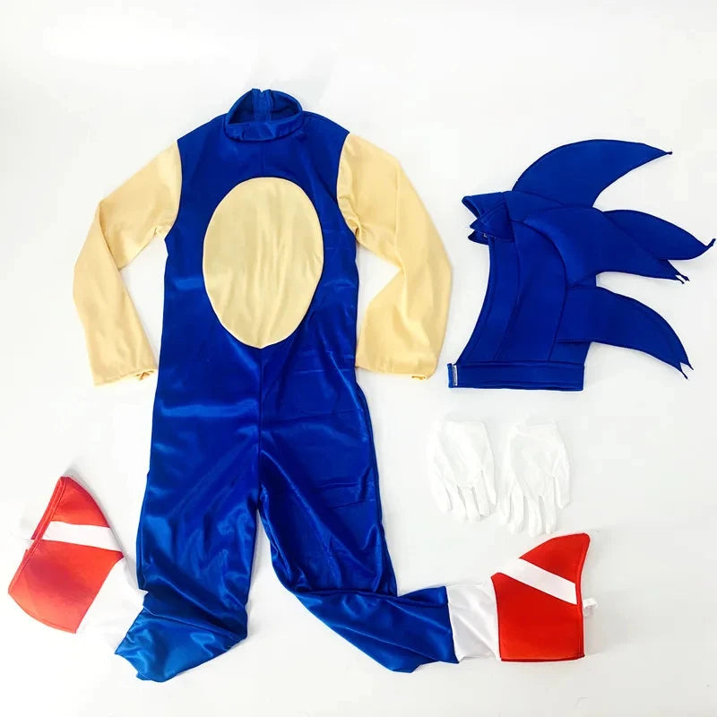 Electric Blue Speed Hero Costume – Kids’ Halloween Outfit