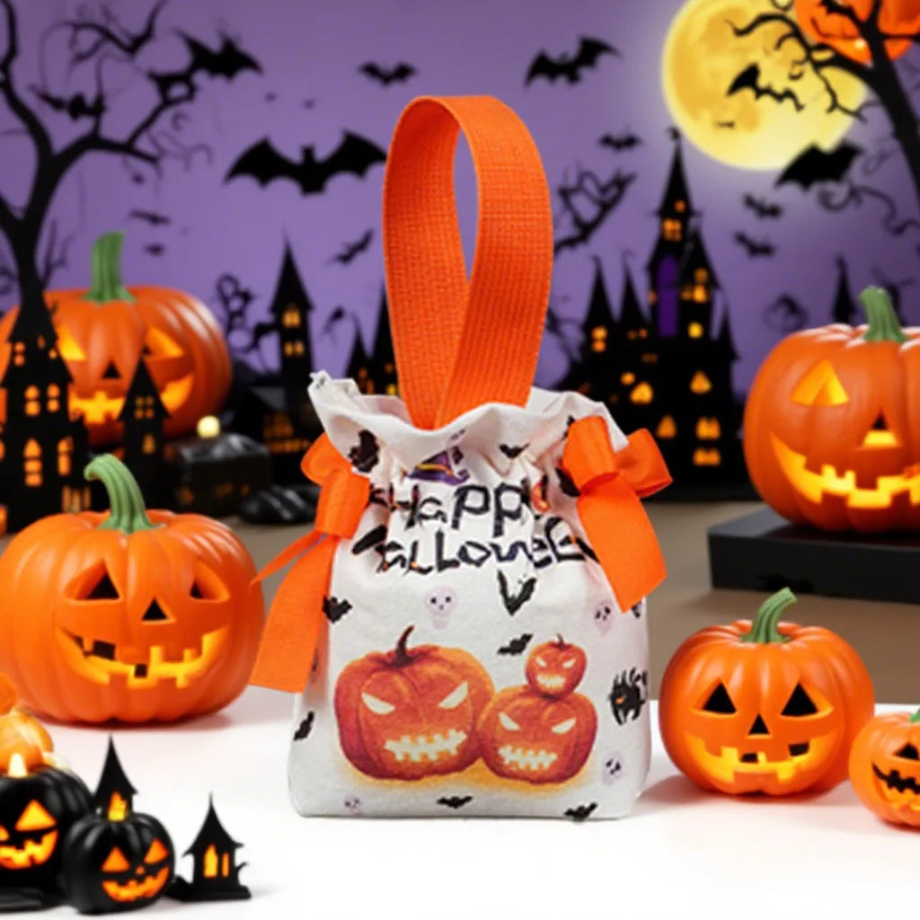 10pcs Halloween Gift Bags Children's Pumpkin Tote Bag's