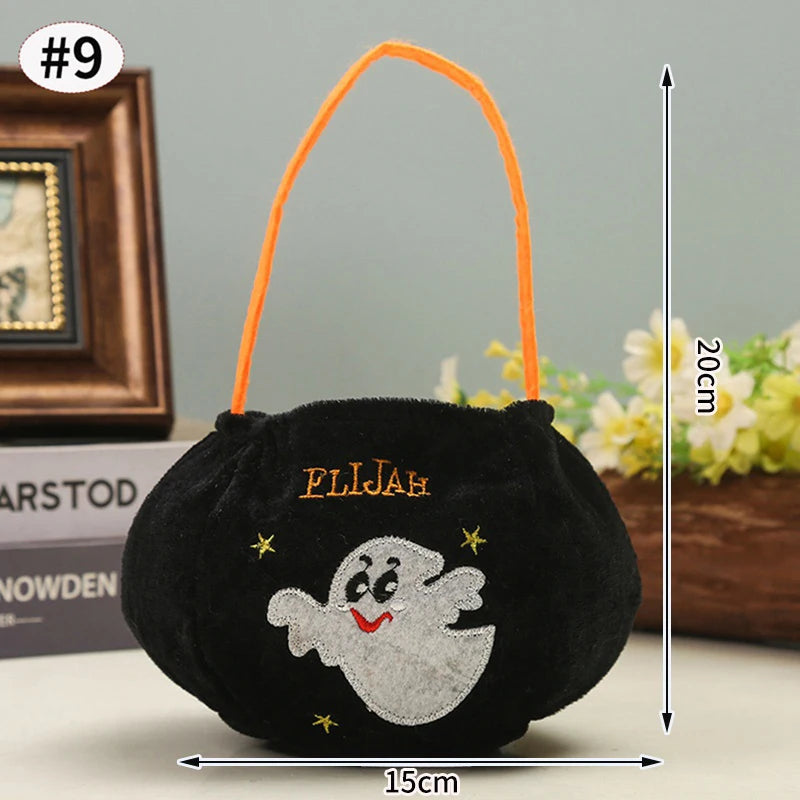 Halloween Candy Tote Bags Felt Spooky Pumpkin