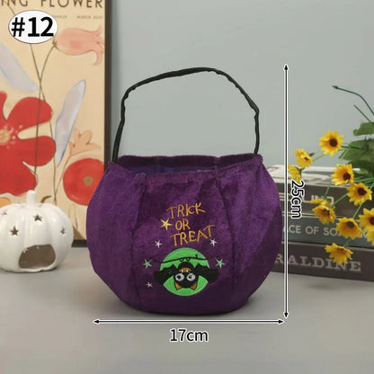 Halloween Candy Tote Bags Felt Spooky Pumpkin