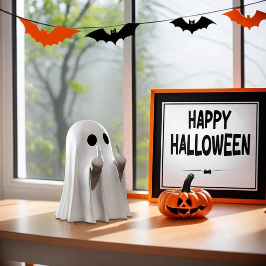 Halloween Ghost Figurine – Cute Spooky Ghost Statue for Home & Porch Decor