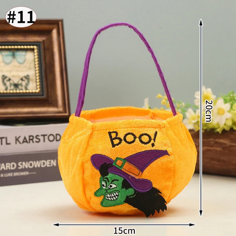 Halloween Candy Tote Bags Felt Spooky Pumpkin