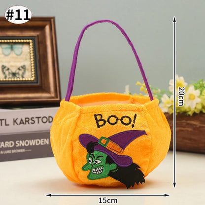 Halloween Candy Tote Bags Felt Spooky Pumpkin