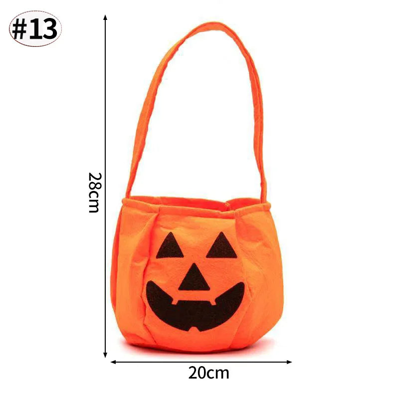 Halloween Candy Tote Bags Felt Spooky Pumpkin