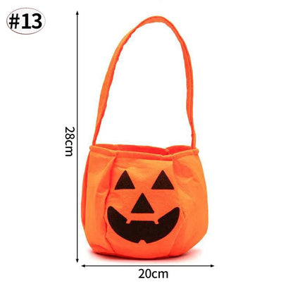 Halloween Candy Tote Bags Felt Spooky Pumpkin