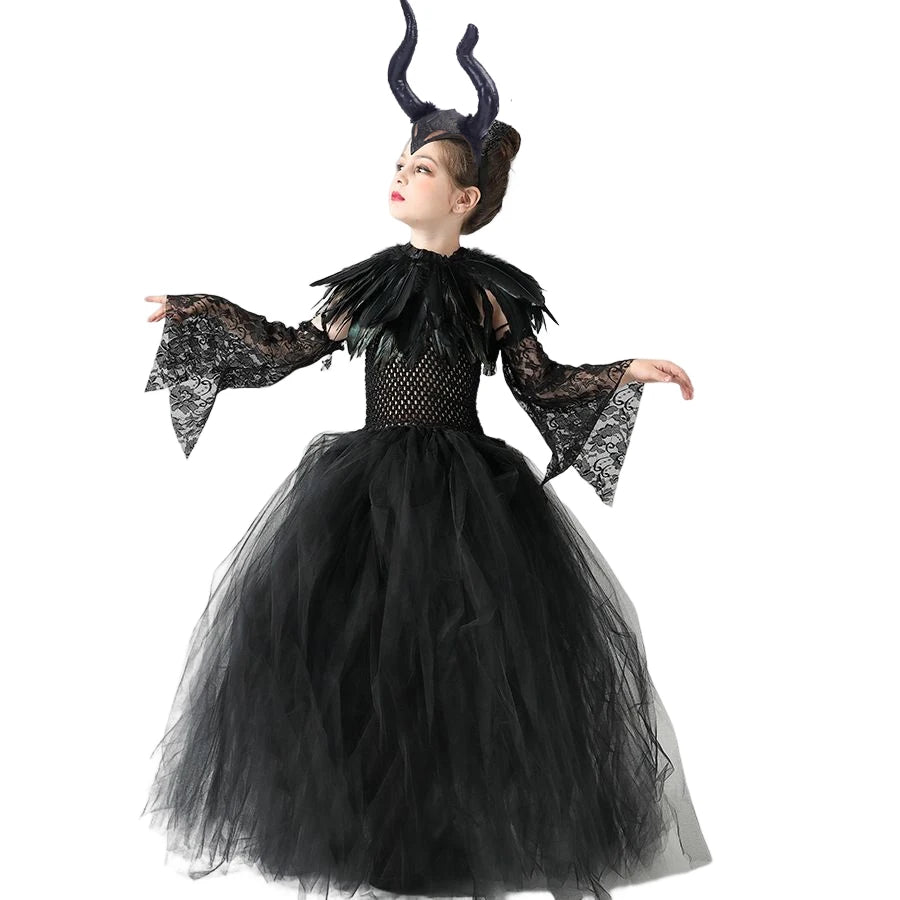 Maleficent-Inspired Horned Sorceress – Kids’ Halloween Costume