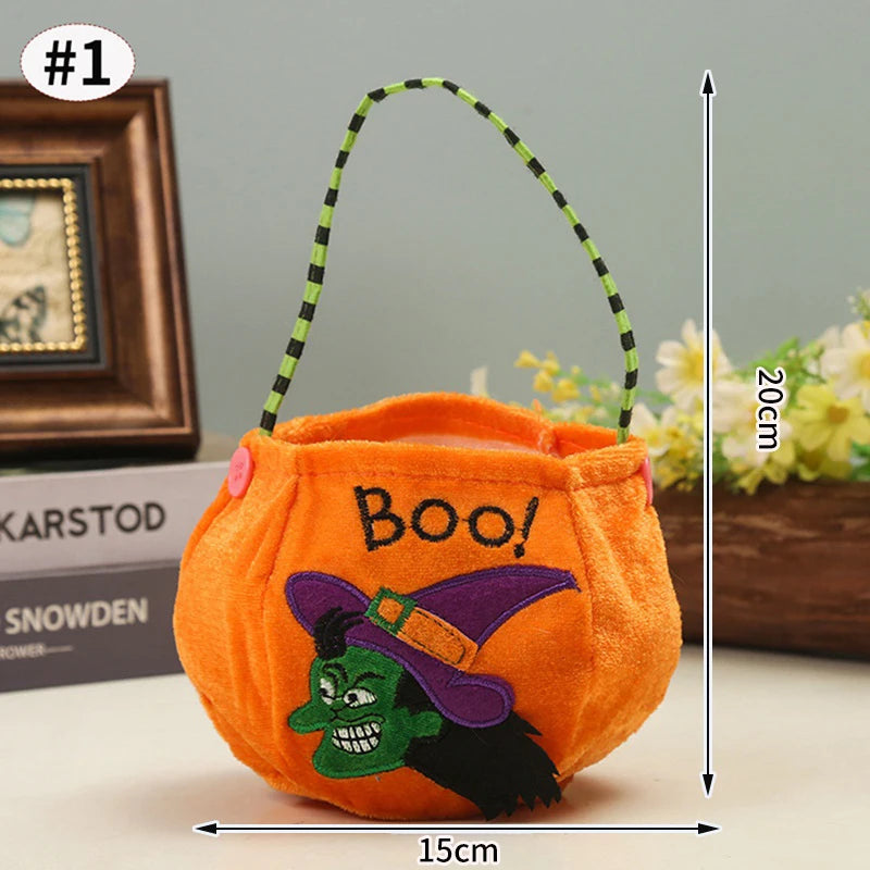 Halloween Candy Tote Bags Felt Spooky Pumpkin