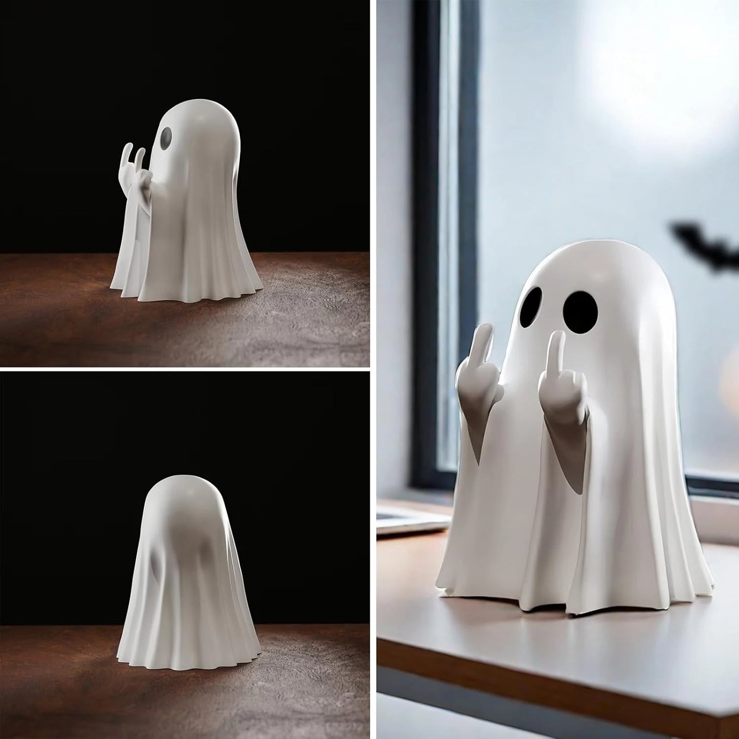 Halloween Ghost Figurine – Cute Spooky Ghost Statue for Home & Porch Decor
