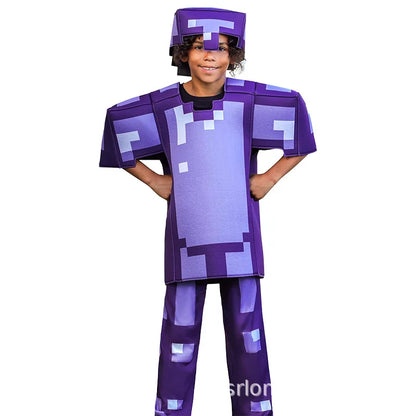 Blue Pixel Hero Armor Set – Kids’ Halloween Costume