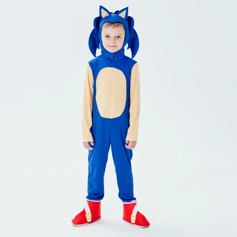 Electric Blue Speed Hero Costume – Kids’ Halloween Outfit