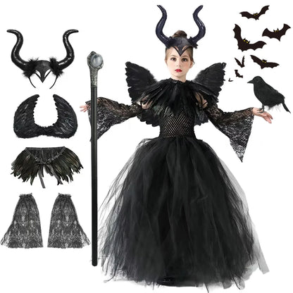 Maleficent-Inspired Horned Sorceress – Kids’ Halloween Costume