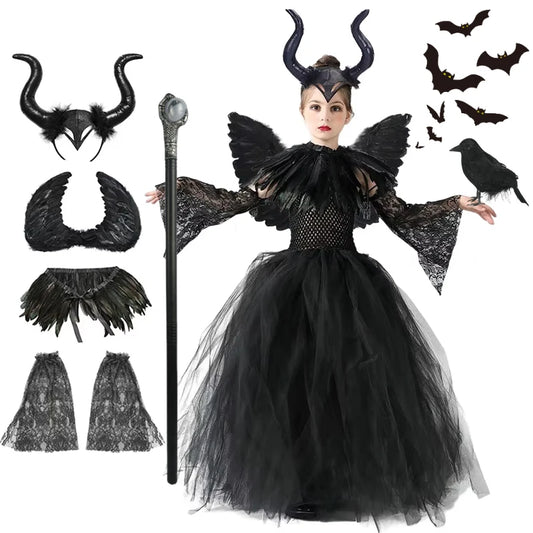 Maleficent-Inspired Horned Sorceress – Kids’ Halloween Costume