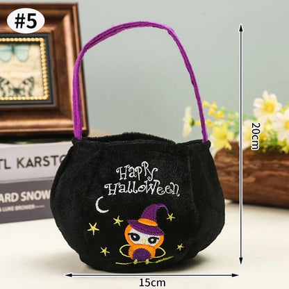 Halloween Candy Tote Bags Felt Spooky Pumpkin