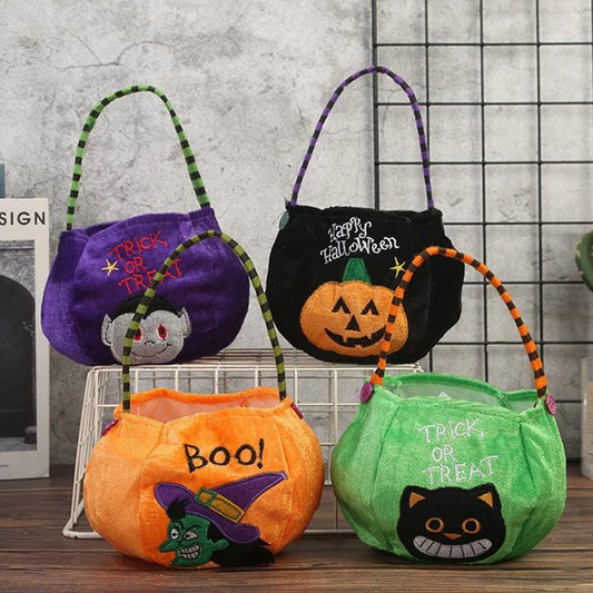 Halloween Candy Tote Bags Felt Spooky Pumpkin