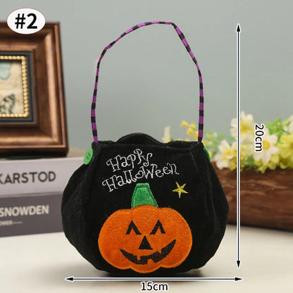 Halloween Candy Tote Bags Felt Spooky Pumpkin