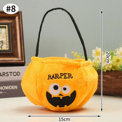 Halloween Candy Tote Bags Felt Spooky Pumpkin