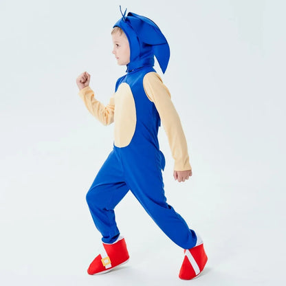 Electric Blue Speed Hero Costume – Kids’ Halloween Outfit