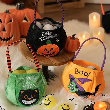 Halloween Candy Tote Bags Felt Spooky Pumpkin