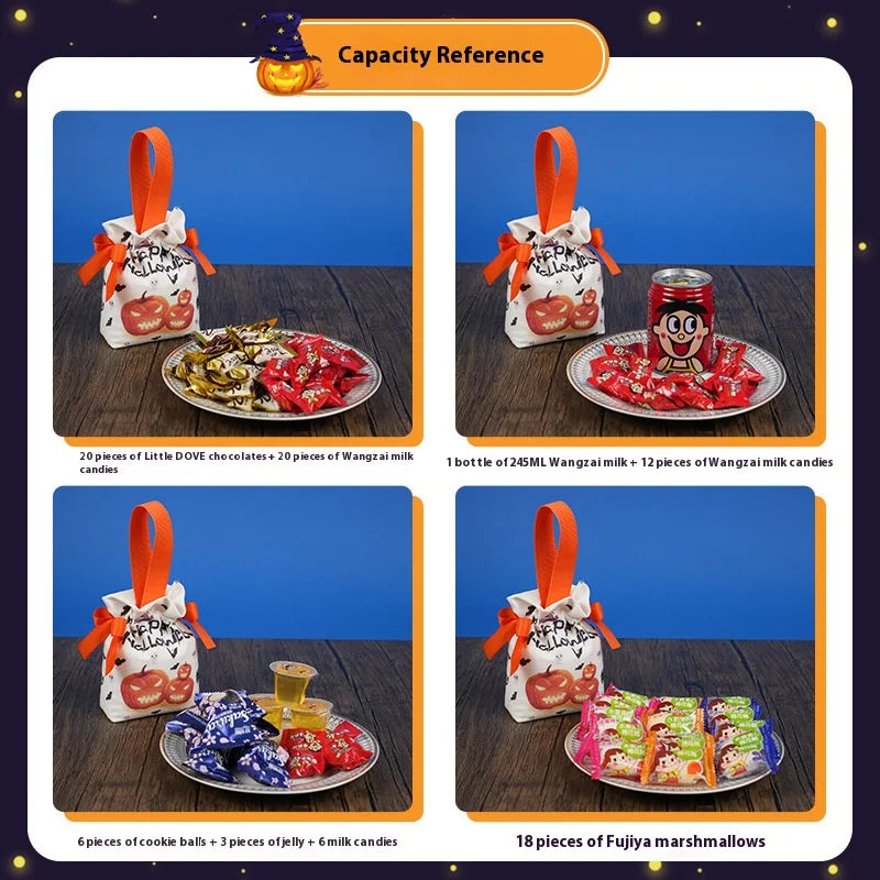 10pcs Halloween Gift Bags Children's Pumpkin Tote Bag's