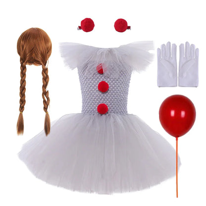 Rainbow Circus Clown Costume – Kids’ Halloween Outfit