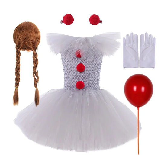 Rainbow Circus Clown Costume – Kids’ Halloween Outfit