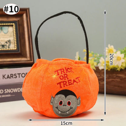 Halloween Candy Tote Bags Felt Spooky Pumpkin
