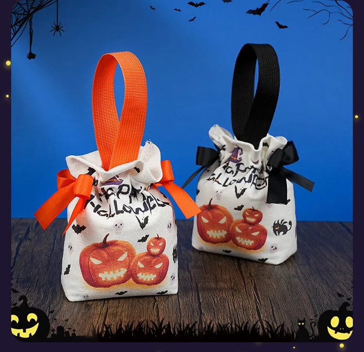 10pcs Halloween Gift Bags Children's Pumpkin Tote Bag's
