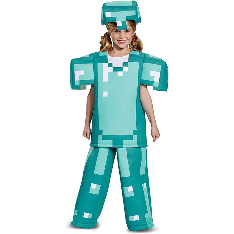 Blue Pixel Hero Armor Set – Kids’ Halloween Costume